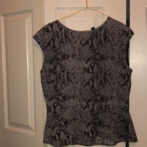 ANN TAYLOR snakeskin peplum shirt